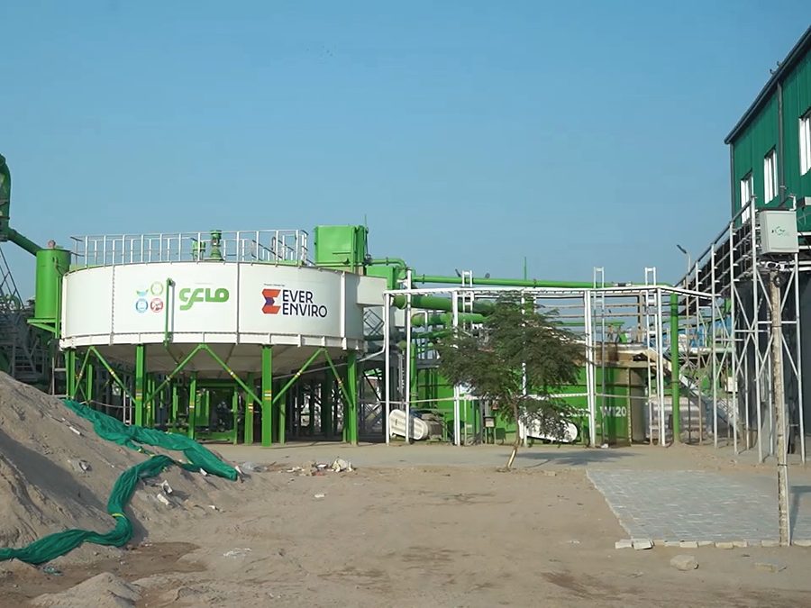 A construction and demolition waste processing plant on site